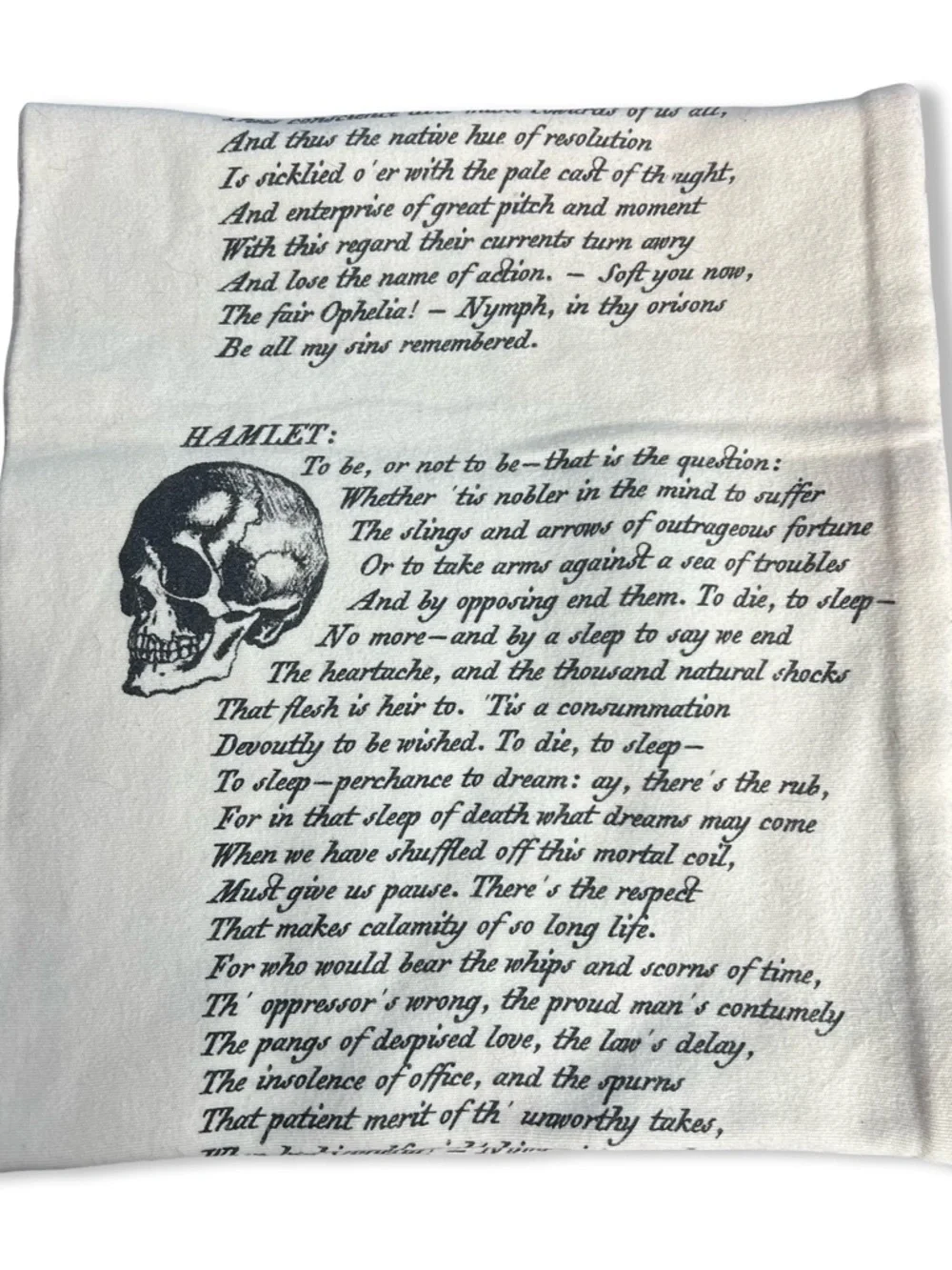 Storiarts Hamlet Shakespeare Literary Infinity Book Scarf Cream Black‎ Cotton
